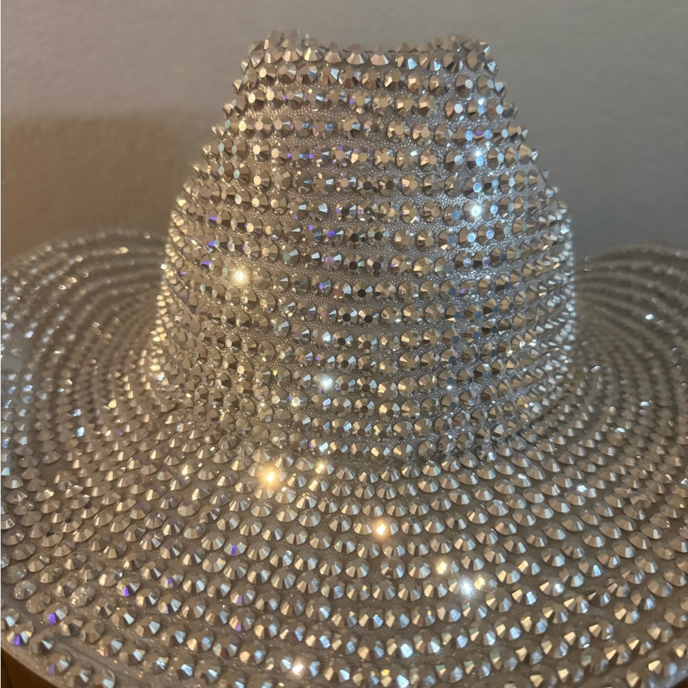 Sparkling Silver Rhinestone Hat - Picture 6 of 7
